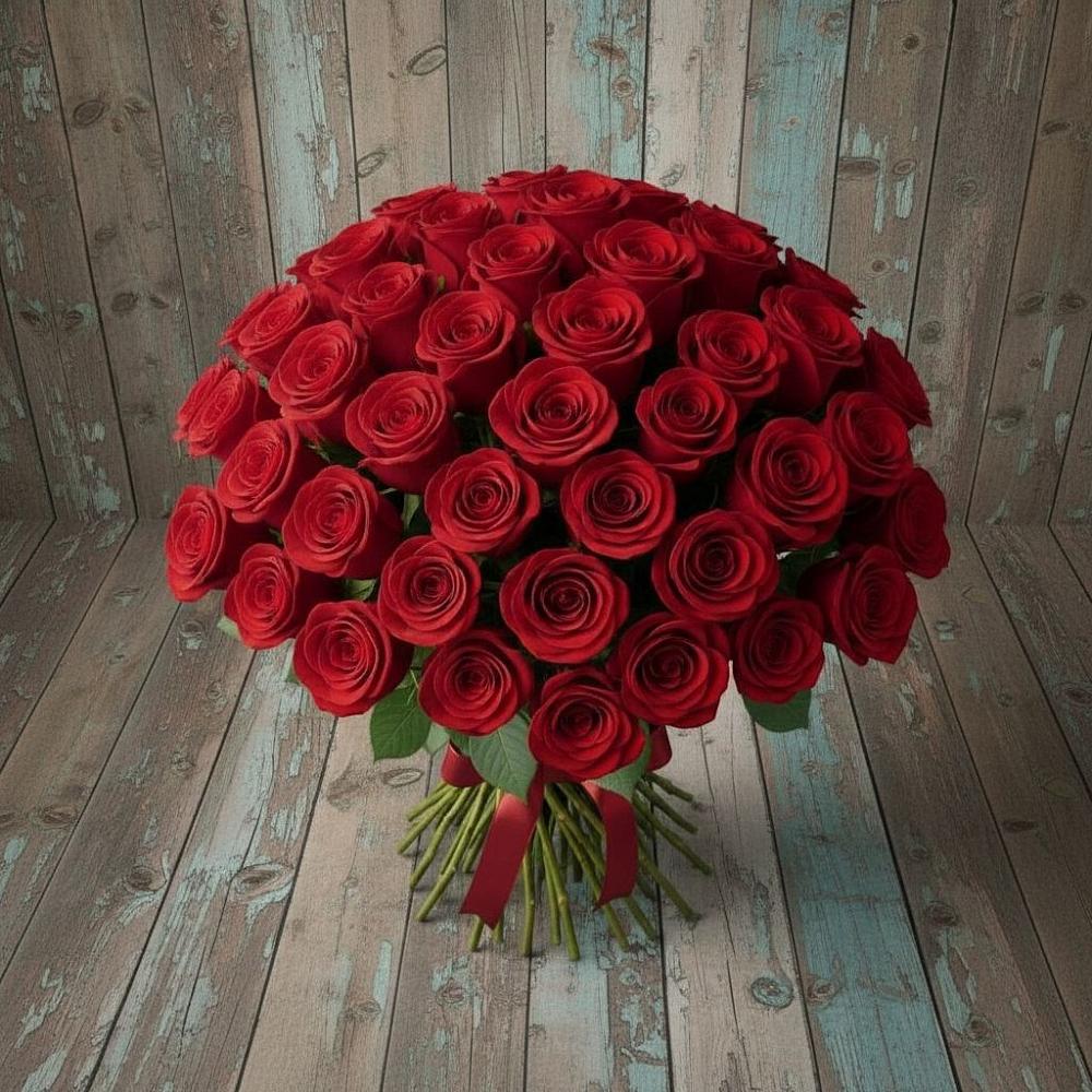 Букет 55 Красных роз Фридом в Благовещенской