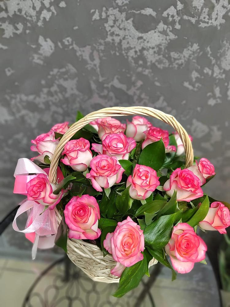 Цветочная композиция из Розы в корзине в Благовещенской