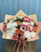 Букет цветов из:  Розы, Герберы и Хризантемы #REPLACE_PRED# Благовещенской