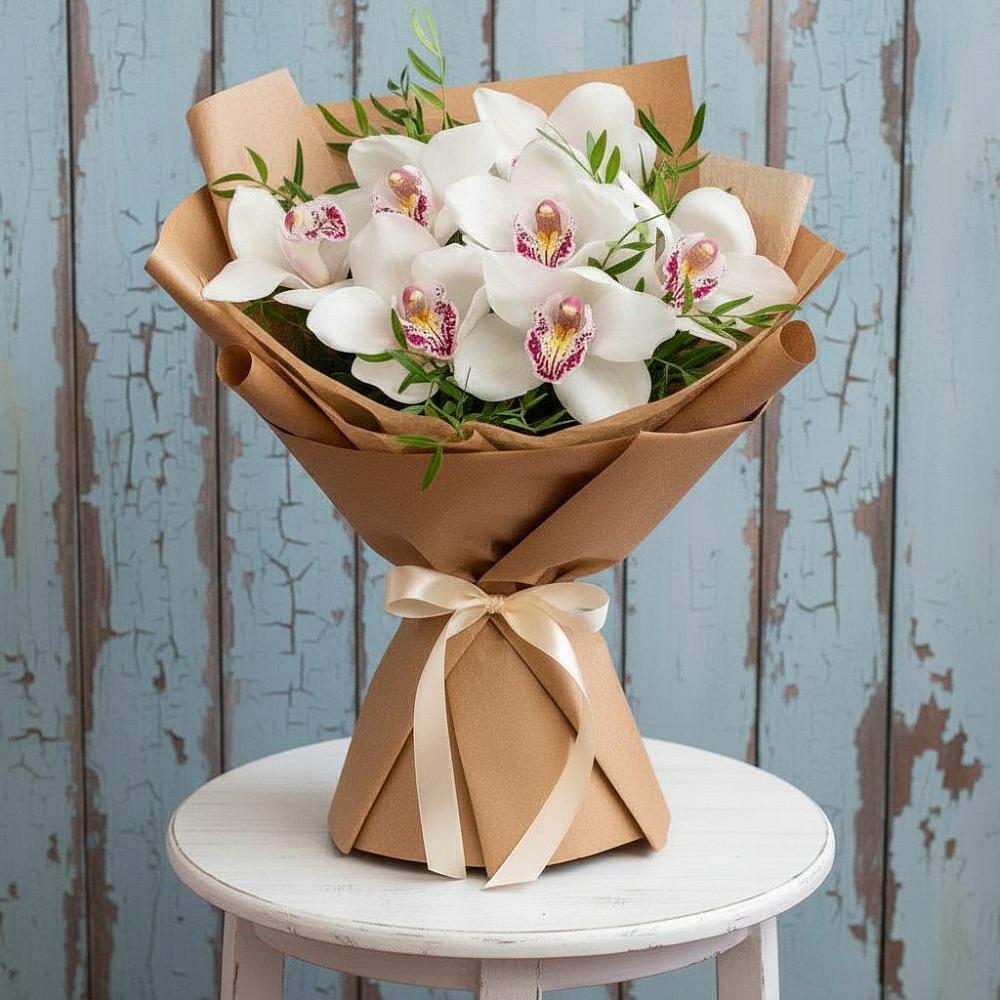 Букет цветов из: Орхидеи и Розы в Благовещенской