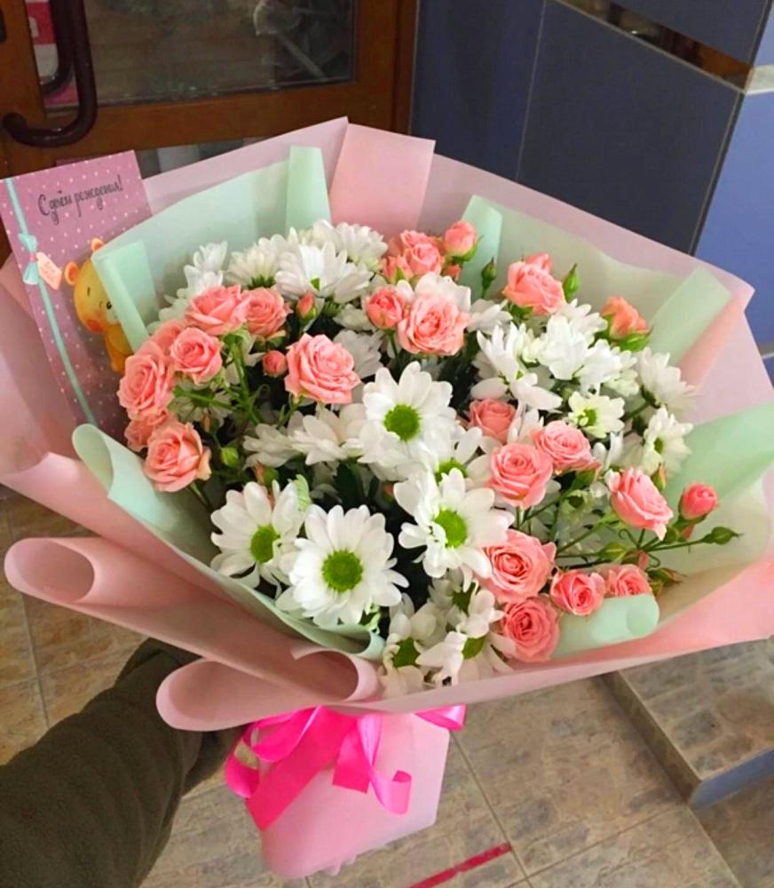 Букет цветов из: Розы и Хризантемы в Благовещенской