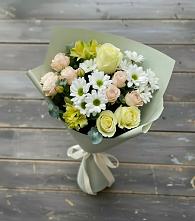 Букет цветов из:  Альстромерии, Розы и Хризантемы в Благовещенской