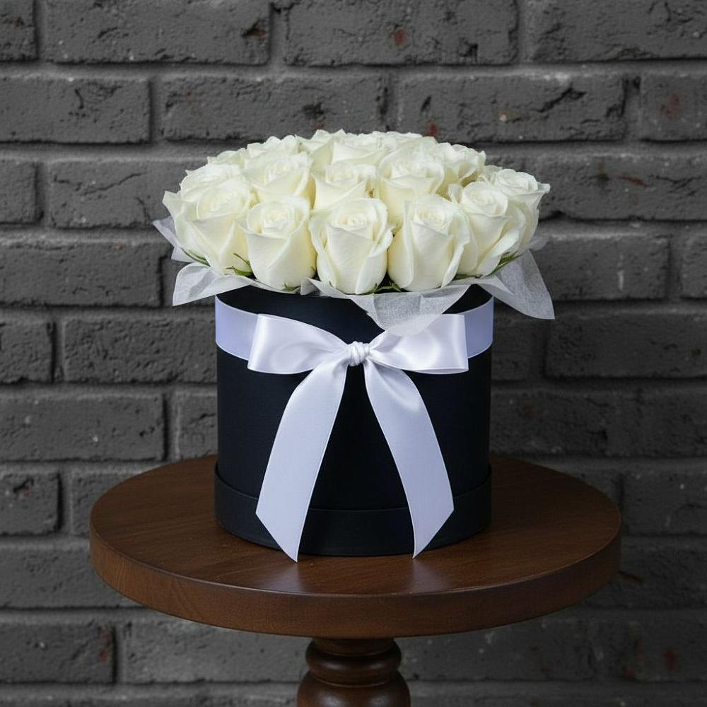 Цветочная композиция из Розы в шляпной коробке в Благовещенской