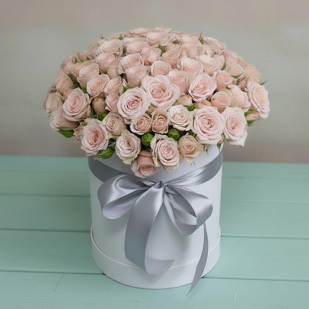 Цветочная композиция из Розы в шляпной коробке в Благовещенской